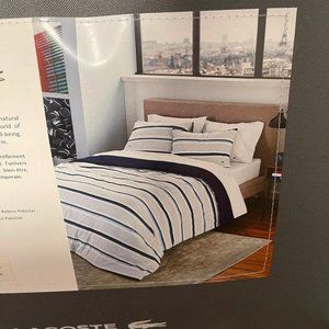 NWT Lacosté Floe Stripe 3PC Comforter Se